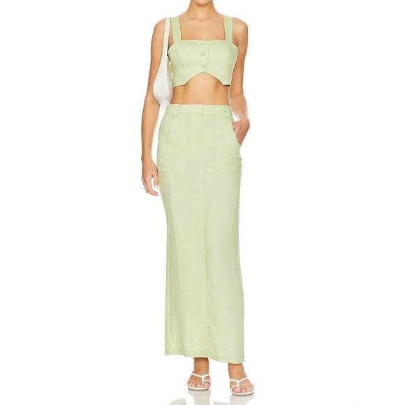 NEW AMANDA UPRICHARD royston crop top in aloe - Picture 4 of 4